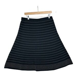 Calvin Klein Striped Stitched Sweater Skirt size Medium Black/White‎